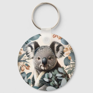 Leuke koala eucalyptus bladeren sleutelhanger
