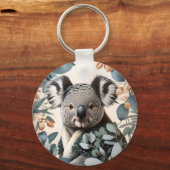 Leuke koala eucalyptus bladeren sleutelhanger (Voorkant)