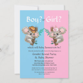 Leuke Koala Geslacht Onthullen Partij / Baby showe Kaart