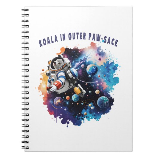 Leuke Koala in Outer Paw-sace, Koala Astronaut Notitieboek (Voorkant)