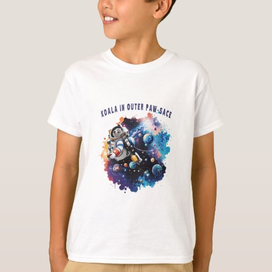 Leuke Koala in Outer Paw-sace, Koala Astronaut T-shirt (Voorkant)