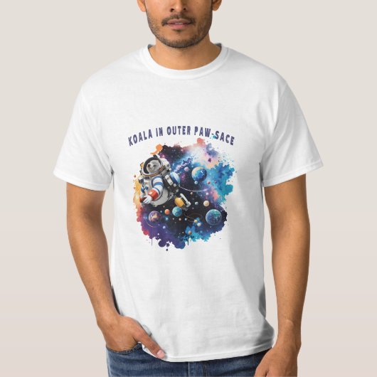 Leuke Koala in Outer Paw-sace, Koala Astronaut T-shirt (Voorkant)