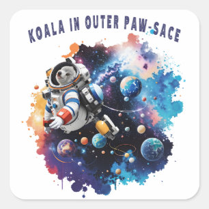 Leuke Koala in Outer Paw-sace, Koala Astronaut Vierkante Sticker