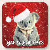 Leuke Koala in Santa Hat Bier Onderzetter (Voorkant)