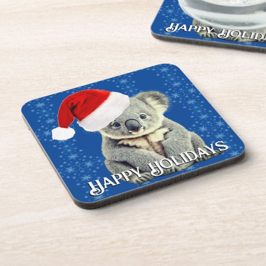 Leuke Koala in Santa Hat Bier Onderzetter (Linkerzijde)