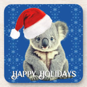 Leuke Koala in Santa Hat Bier Onderzetter (Voorkant)
