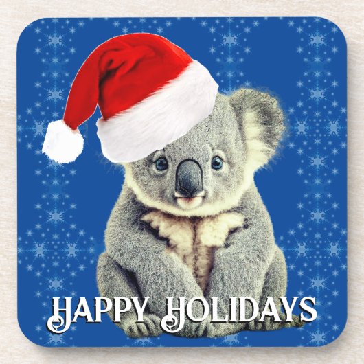Leuke Koala in Santa Hat Bier Onderzetter (Voorkant)
