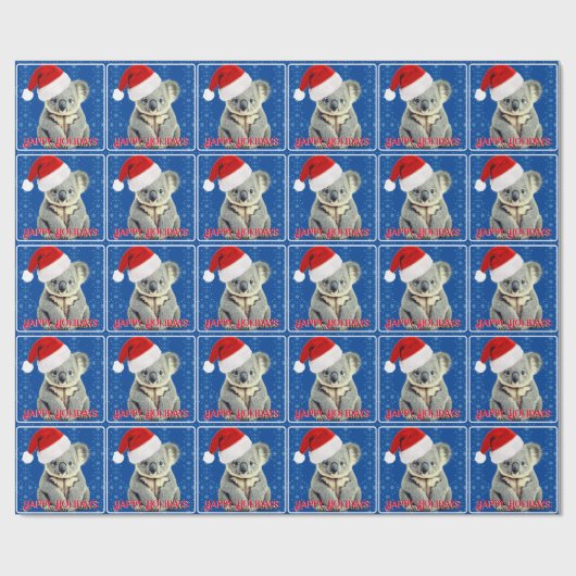 Leuke Koala in Santa Hat Cadeaupapier (Vlak)