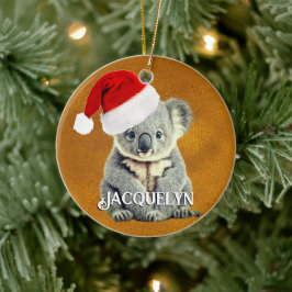 Leuke Koala in Santa Hat Keramisch Ornament