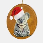 Leuke Koala in Santa Hat Keramisch Ornament (Links)