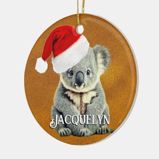 Leuke Koala in Santa Hat Keramisch Ornament (Links)