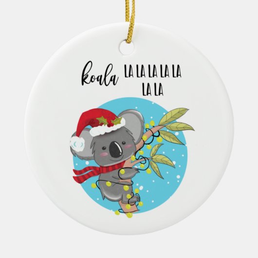 leuke koala-kerstkaart bij la Australia Keramisch Ornament (Voorkant)