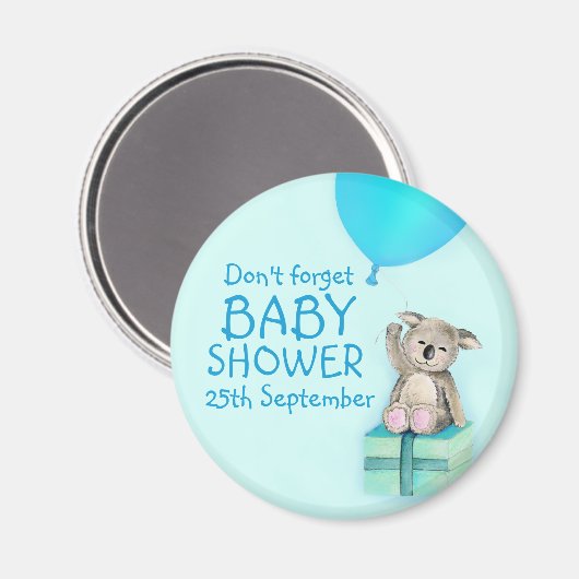 Leuke koala niet vergeten jongen baby shower magne magneet (Voorkant / Achterkant)