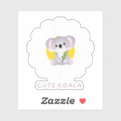 Leuke koala op madeliefje Dieren Lover Sticker (Vel)