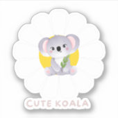 Leuke koala op madeliefje Dieren Lover Sticker (Voorkant)