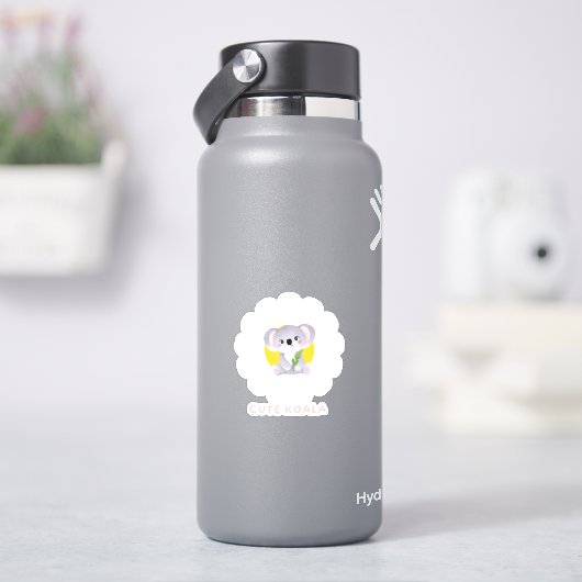 Leuke koala op madeliefje Dieren Lover Sticker (HydroFlask)