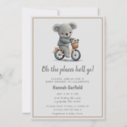 Leuke Koala Plaatsen Hij zal gaan Baby shower Kaart (Voorkant)