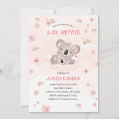 Leuke Koala roze bloemetjes baby shower waterverf Kaart (Voorkant)