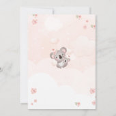 Leuke Koala roze bloemetjes baby shower waterverf Kaart (Achterkant)
