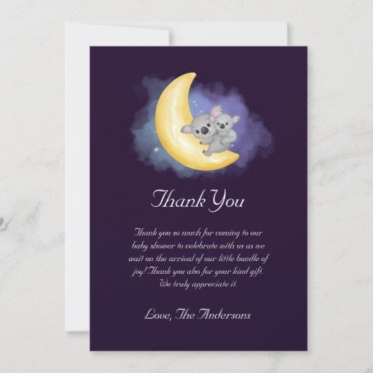 Leuke Koalas Baby shower bedankje Bedankkaart (Voorkant)