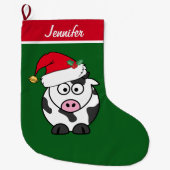 Leuke Koe Aangepaste Kinder Grote Kerstsok (Voorkant)