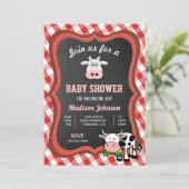 Leuke Koe Boerderij Baby shower Kaart (Staand voorkant)