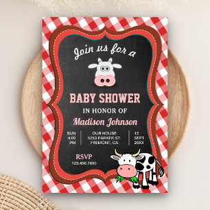 Leuke Koe Boerderij Baby shower Kaart