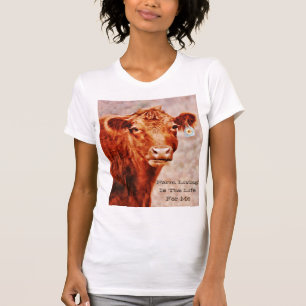 Leuke Koe Boerderij Living Is Het Leven T-Shirt