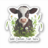 Leuke Koe Boerderij schuur gepersonaliseerd op maa Sticker (Voorkant)