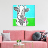 Leuke Koe Design Art Canvas Afdruk (Insitu (Woonkamer))
