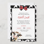Leuke Koe en Koe Print Baby Douche Invitations Kaart (Voorkant)