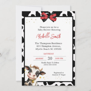 Leuke Koe en Koe Print Baby Douche Invitations Kaart