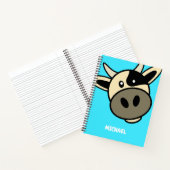 Leuke Koe hoofd | Eenvoudige Cartoon naam Monogram Notitieboek (Binnen)