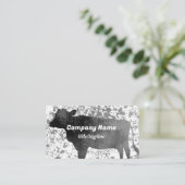 Leuke koe kunst grijs en wit waterverf verf splash visitekaartje (Staand voorkant)