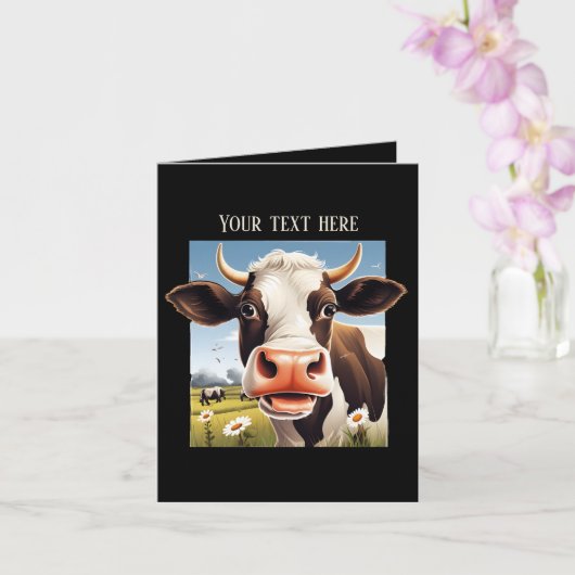 Leuke koe liefhebbers aanpasbaar kaart (Orchidee)