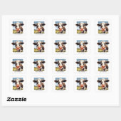 Leuke koe liefhebbers aanpasbaar vierkante sticker (Vel)