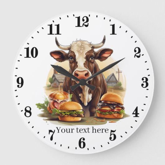 Leuke koe liefhebbers keuken grote klok (Voorkant)