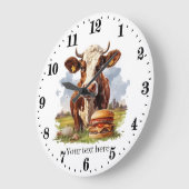 Leuke koe liefhebbers keuken grote klok (Hoek)