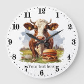 Leuke koe liefhebbers keuken grote klok (Voorkant)