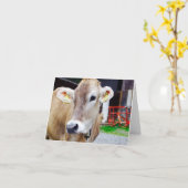Leuke koe notecard kaart (Gele Bloem)