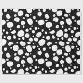 Leuke Koe Print Westerne Vlekken Patroon Zwart Wit Cadeaupapier (Vlak)