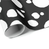 Leuke Koe Print Westerne Vlekken Patroon Zwart Wit Cadeaupapier (Rol Hoek)