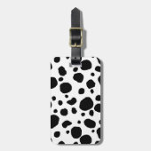 Leuke Koe Print Zwart en Wit Gepersonaliseerd Bagagelabel (Voorkant verticaal)