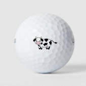 Leuke koe zwarte witte golfbal golfballen (Voorkant)