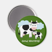 Leuke koeien koelkastmagneet "Goedemorgen" Magneet (Voorkant / Achterkant)