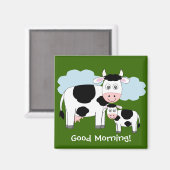 Leuke koeien koelkastmagneet "Goedemorgen" Magneet (Voorkant / Achterkant)