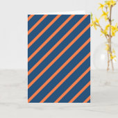 Leuke koele blauwe en Oranje diagonale strepen Kaart (Gele Bloem)
