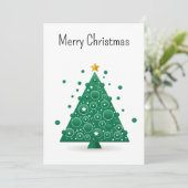 Leuke Koele Comic Minimalistische Moderne Kerstboo Feestdagenkaart (Staand voorkant)