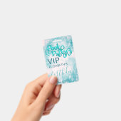 Leuke koele glitterscript zwembadfeest VIP-badge Badge (Handheld)