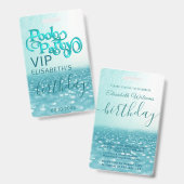 Leuke koele glitterscript zwembadfeest VIP-badge Badge (Voor- en achterkant)
